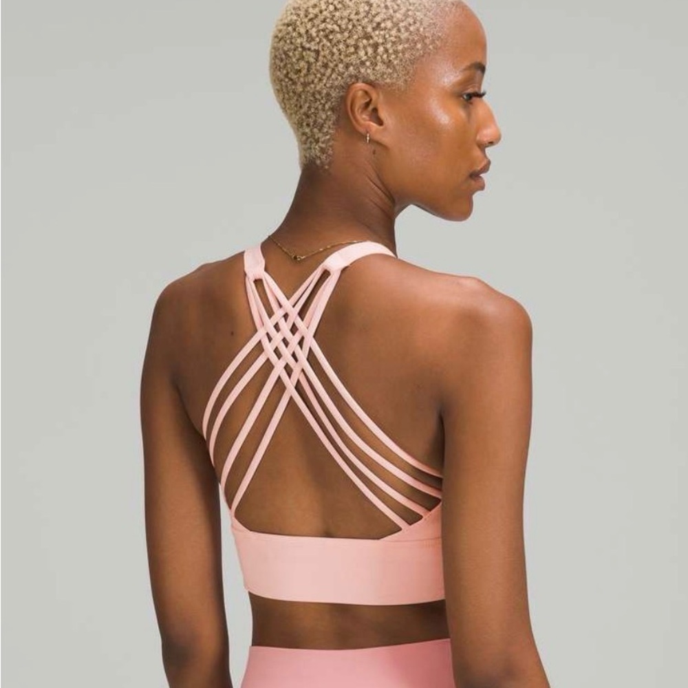 Lululemon Free To Be Wild High Neck Long Line Bra NWT Pink Mist Size 6